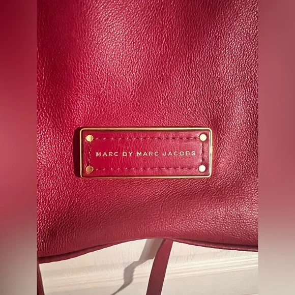 Marc by Marc Jacob's soft Slouchy Buttery red satchel handbag purse large - Picture 7 of 9